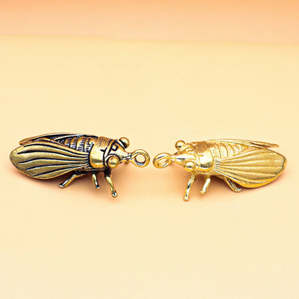 

6Pcs Brass Cicada Ornament Retro Vintage Desktop Decoration Small Cicada Statue Office Tabletop Animal Decor Brass Craft Statues
