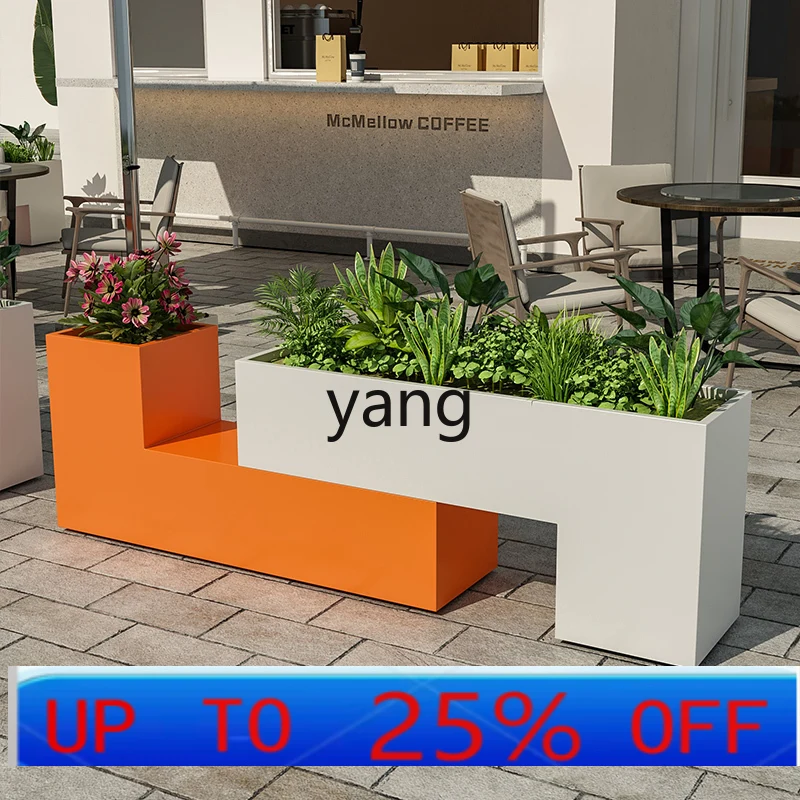 

LH outdoor wrought iron flower box combination outer pendulum fence partition hotel outdoor flower pot