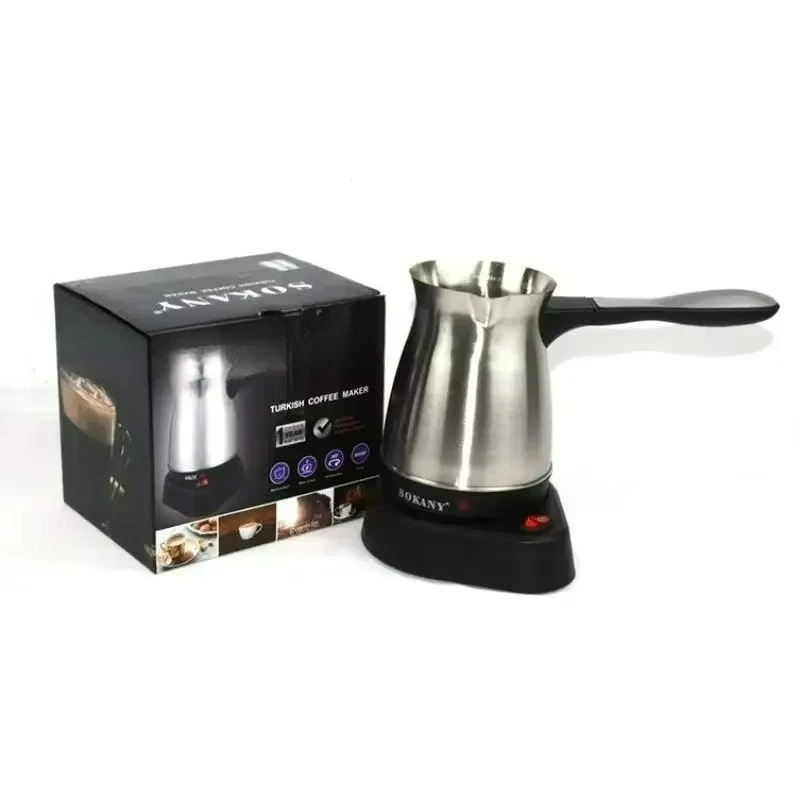 600W Turkish Electric Coffee Maker, 500ml Detached Italian Moka Pot, Stainless Steel Material, Arabic Portable Espresso Machine