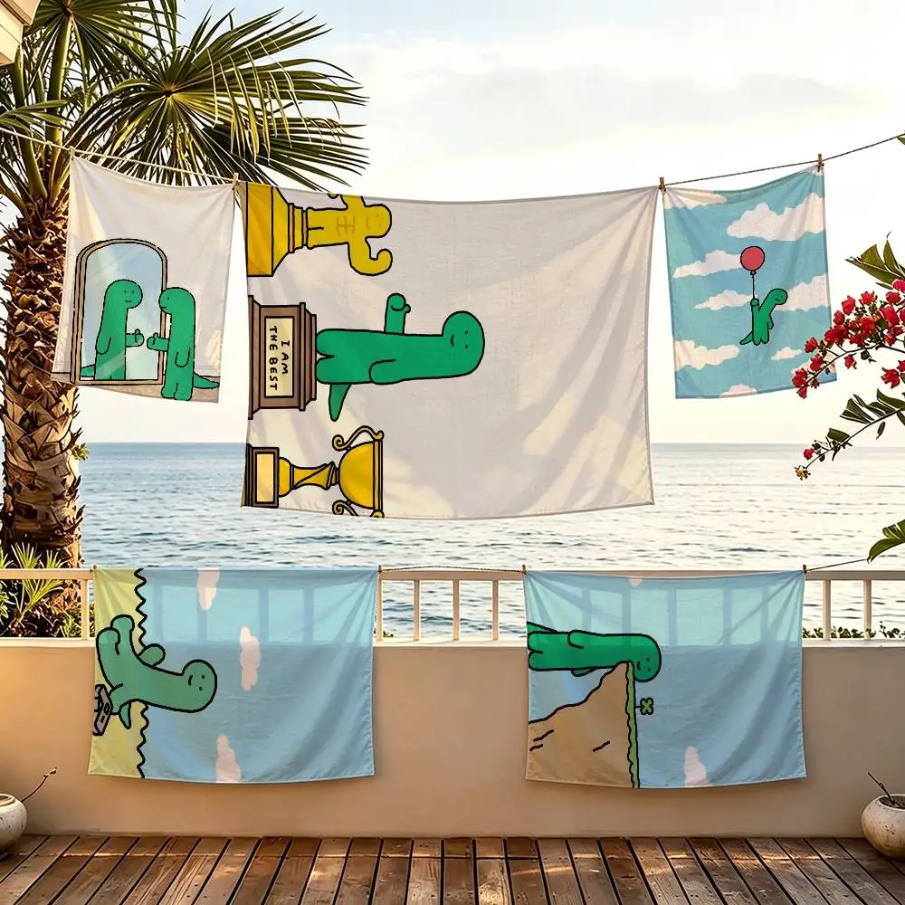 Cute J-Joguman-s D-Dinosaur flag For Camping Party Picnic Studio Booth Background Wall Interior Decoration Banner