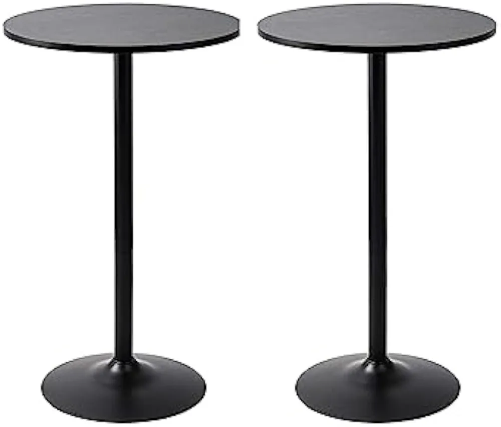 

Pearington Santina 2 Pack Round Bar and Pub Table, Black