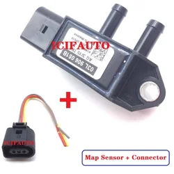 Capteur de pression et connecteur, pour Audi VW Skoda Seat 1.6 2.0 TDi ug F, 03L 906 051B, 03L 906 051 B / 03L906051D