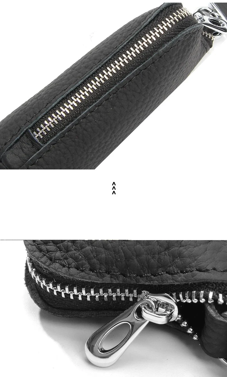 Portachiavi da donna in vera pelle per auto, portafoglio, chiavi appese in vita, chiusura con cerniera, custodia per organizer per chiavi di casa