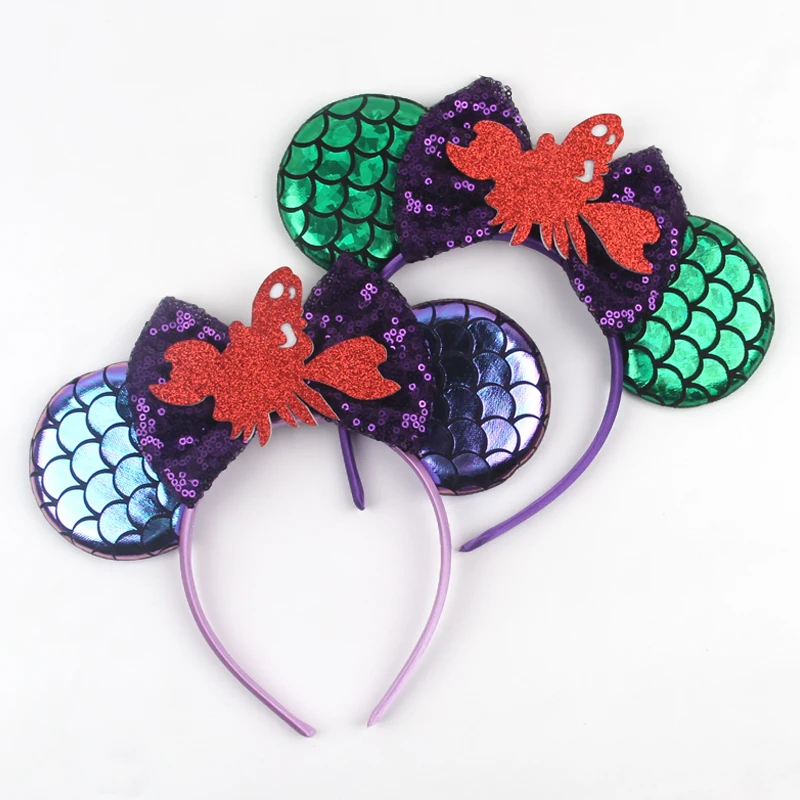 Mermaid Mickey Mouse Ears Headband Minnie Hair Bows Charactor For Women Festival Hairband Girls Hair Accessories Various Styles - view 5