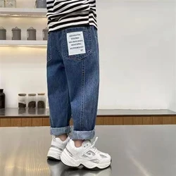 New Boys Casual Jeans Trousers Spring/Autumn Denim Pants Kids Children Loose Pants Bottoms Clothing 4 6 8 10 12 Years