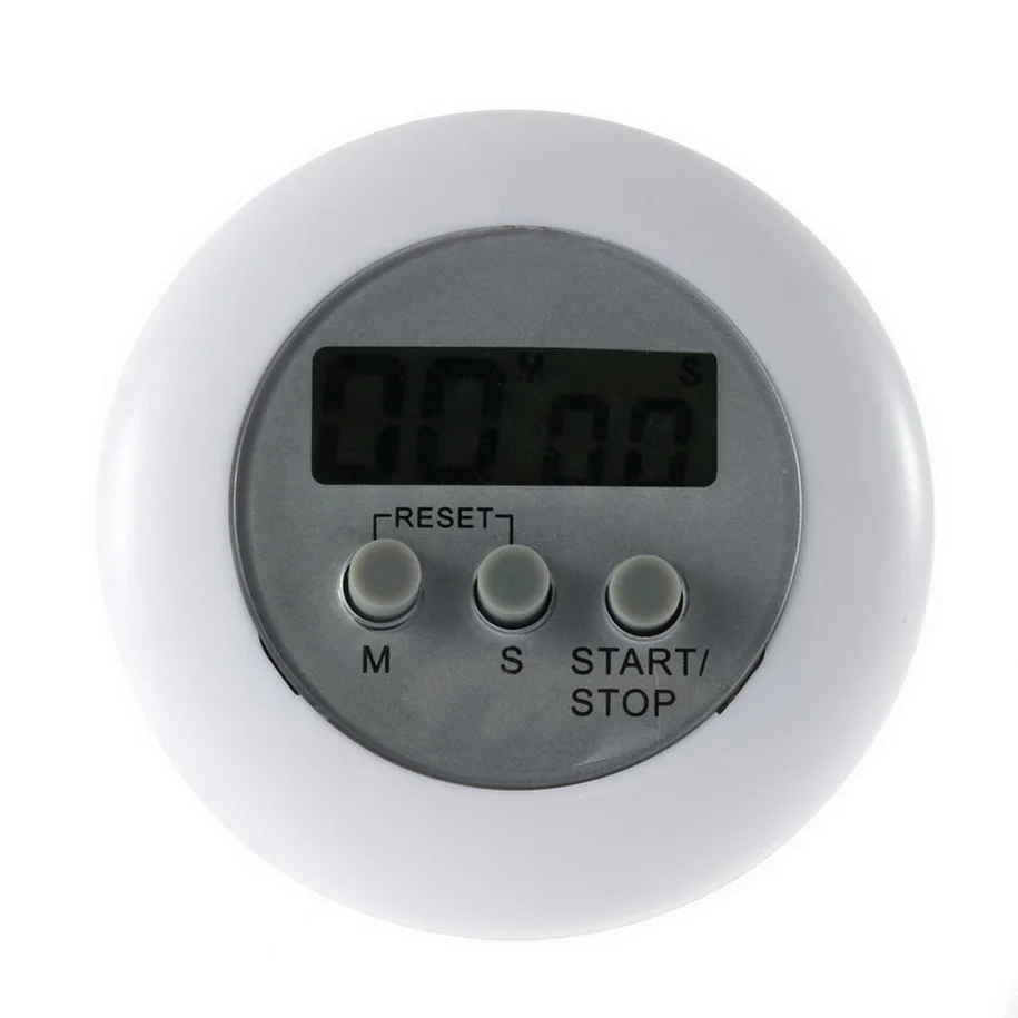 1Pcs Witte Ronde Magnetische Lcd Digital Kitchen Countdown Timer Alarm Met Stand 2017 Nieuwe Collectie