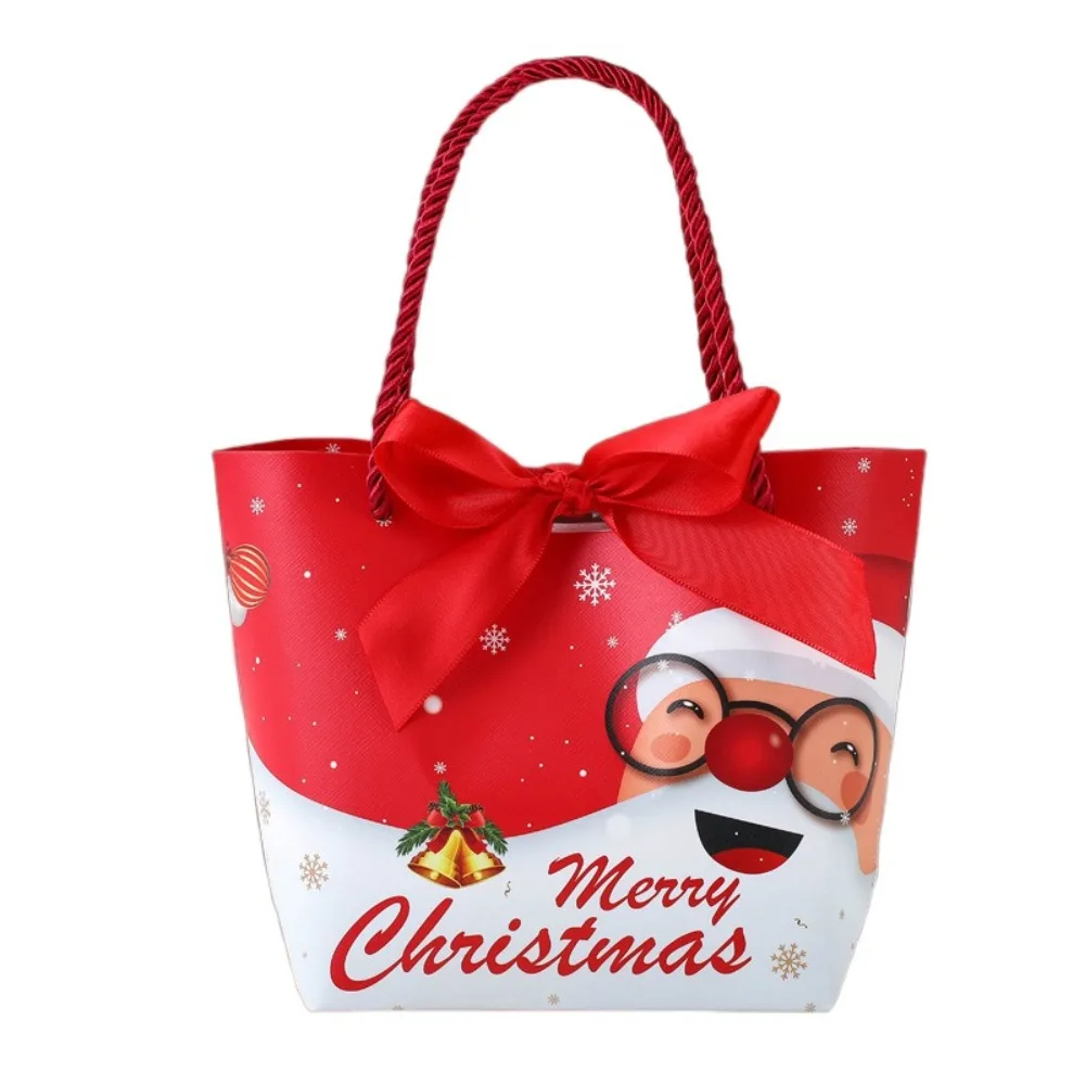 

10pcs Paper Christmas Gift Bag Handheld Cute Christmas Fruit Packaging Box Thicked Portable Xmas Eve Packaging Bag Kid