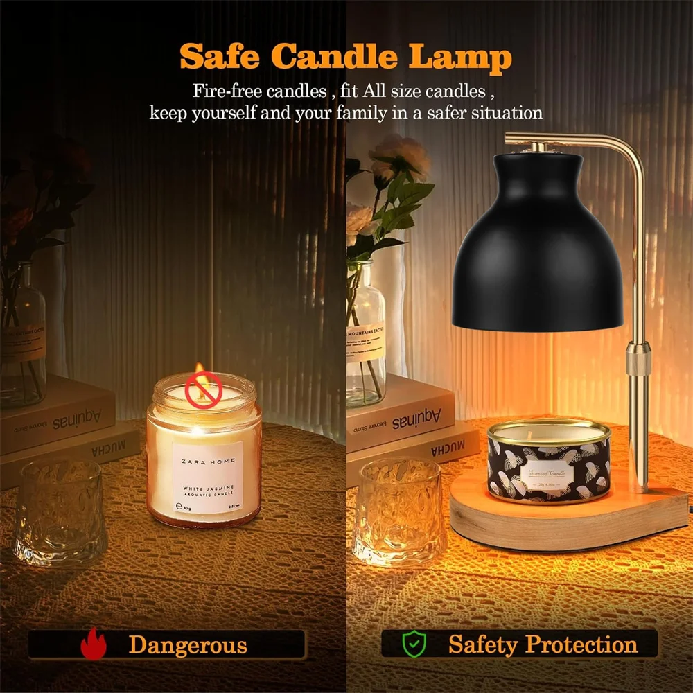 Candle Warmer Lamp Electric Timer Candles Warming Light Height Adjustable Dimmable Warmers Modern Home Decor Table Lights - view 2