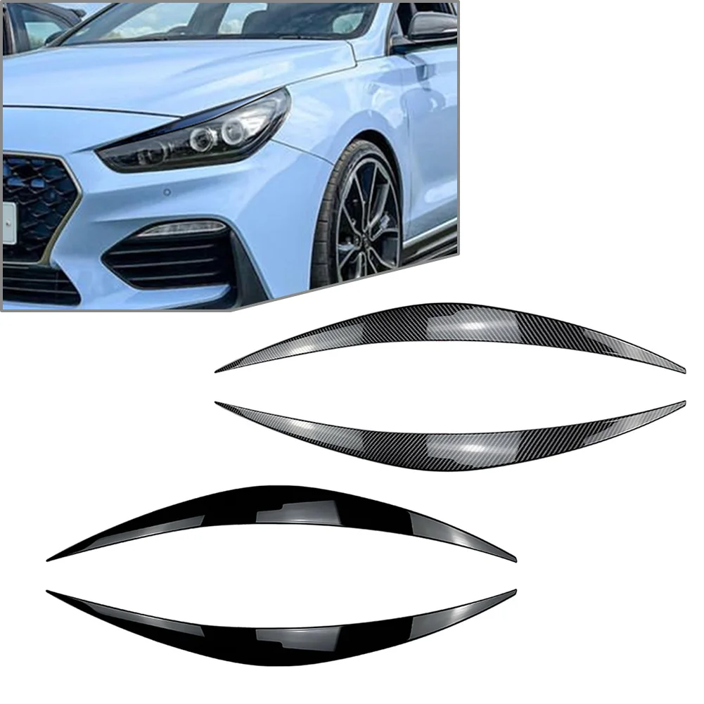 1 Pair Automobile Headlight Eyelid Eyebrow Decoration Trims For Hyundai i30 i30N MK3 2017 2018 2019 2020 Car Accessories