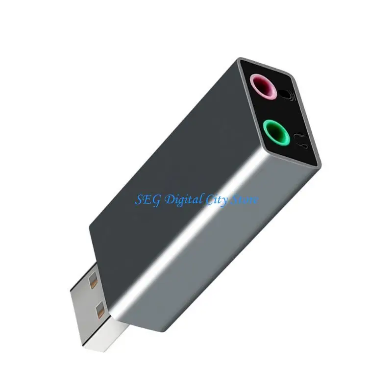 

U75B USB Sound Card with Headphone and Microphone Adapter, Easy to Carry