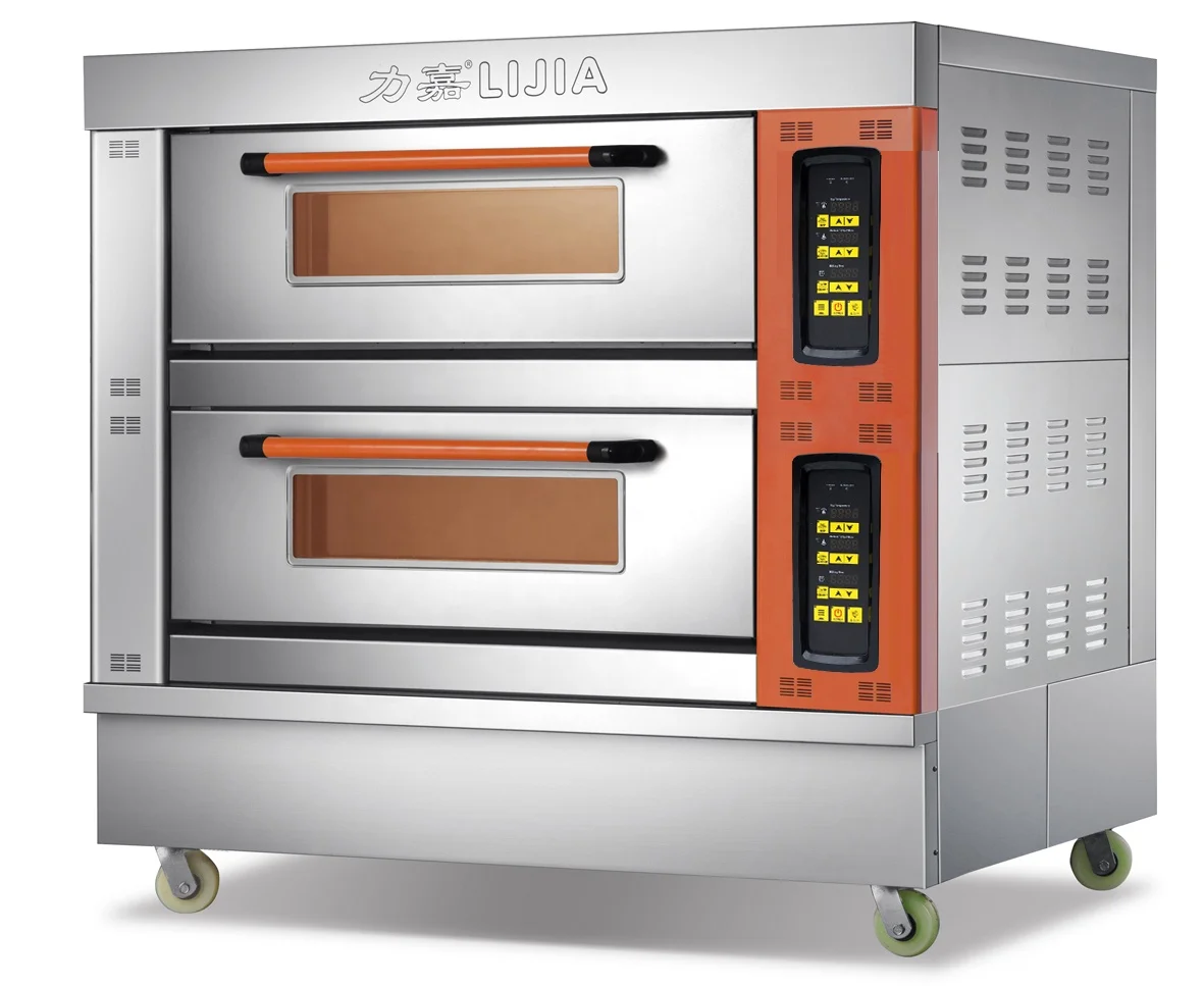 Commercial professional 2 deck 4 tray bread pizza electric oven for hotel restaurant