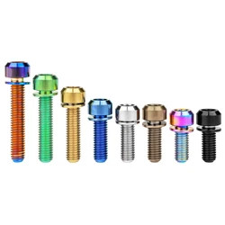 Wanyifa Titanium Bolt M6x16/18/20/25/30/35mm Socket Head with Washers Bicycle Disc Brake Adapter Mount Bicycle Ti Screws