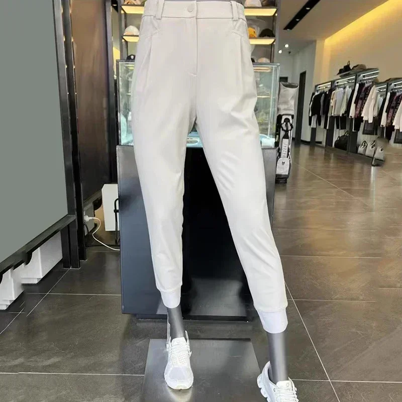 Spring and Summer Women Golf New Elastic Pants and Feet Outdoor Sports Temperament Joker Solid Color