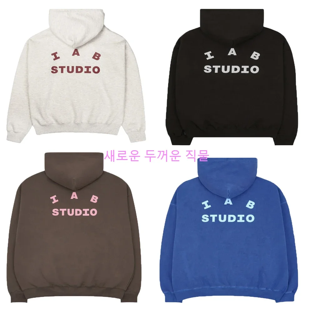 Korean version of high quality thickened autumn and winter warm sweatshirts for men and women, plus size IAB loose hoodies