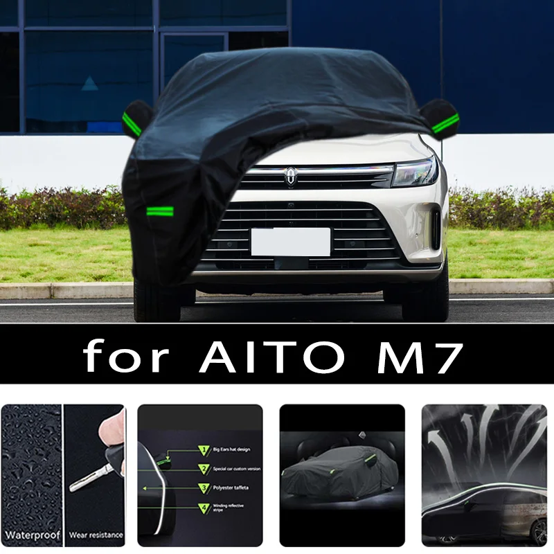 

For AITO M7 Car Covers Outdoor Waterproof Sun Rain Snow Protection UV Auto Cover 190T Car Protective Full Covers