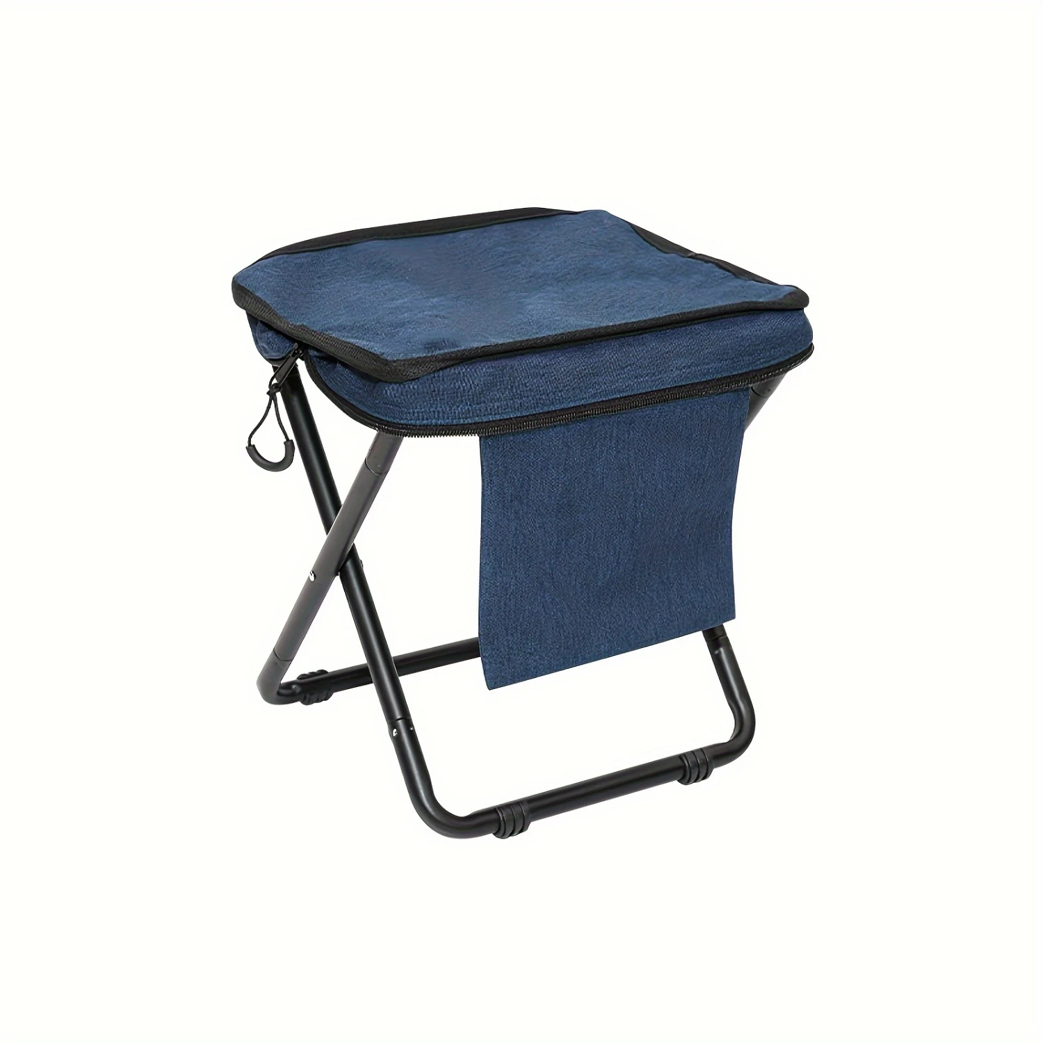 Portable Folding Stool Chair, Metal Square Frame, Durable Fabric Seat with Side  Bag, Compact and Lightweight, Outdoor Seating S