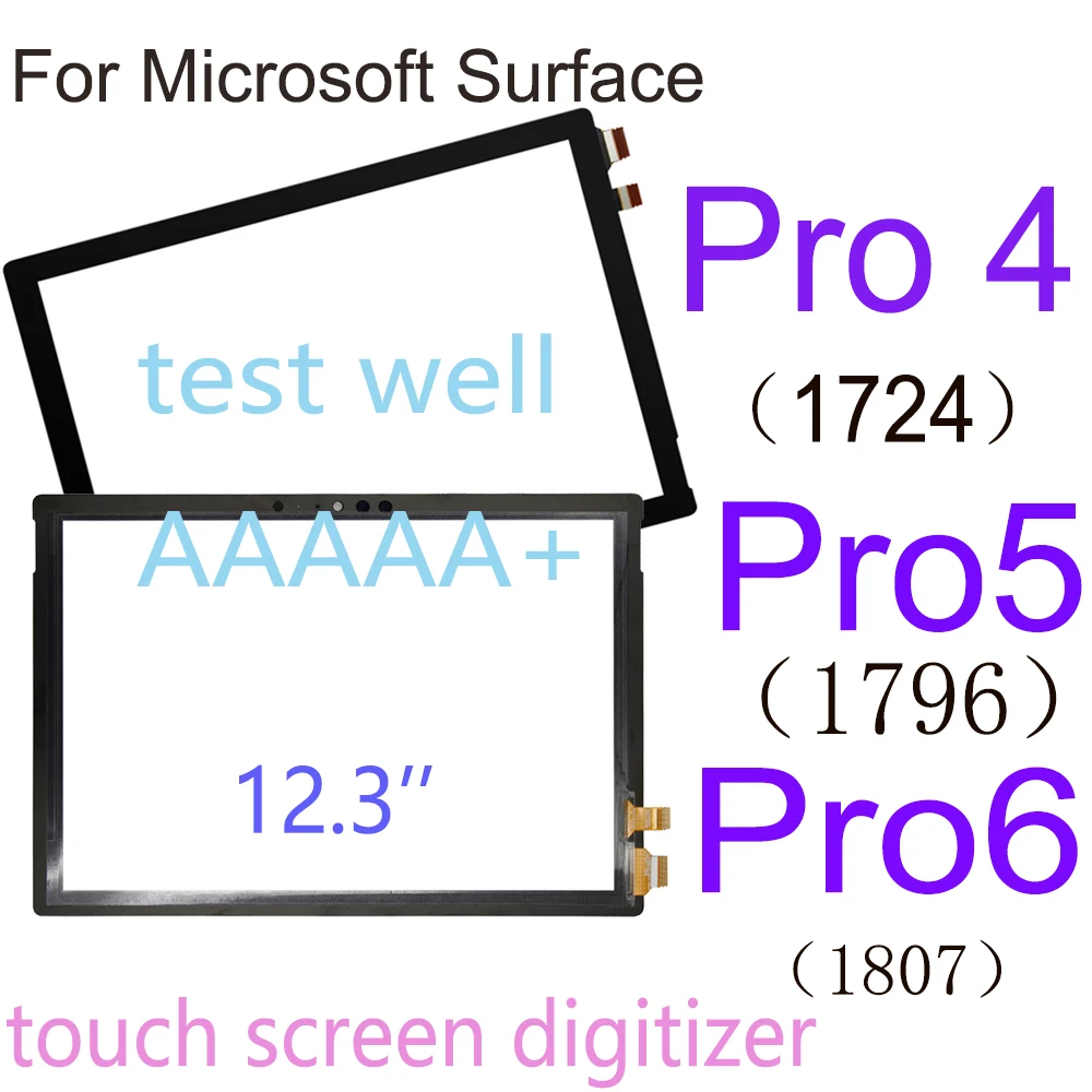 

12,3 ''дигитайзер для Microsoft Surface Pro 4 1724 Pro4 Pro 5 1796 Pro 6 1807 сенсорный экран дигитайзер pro5 pro6 замена стекла