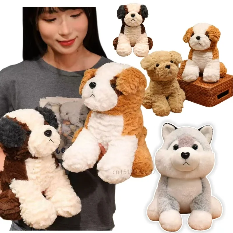 26cm Adorable Saint Bernard Husky Teddy Dog animales juguetes de peluche almohada creativa súper suave regalos de cumpleaños y Navidad decoración del hogar