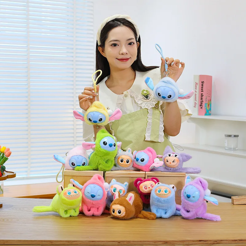 かわいいスティッチぬいぐるみ、スティッチのぬいぐるみ人形、キュートなぬいぐるみ、子供の誕生日プレゼント、ぬいぐるみバックパック、キーホルダー、吊り下げ飾り
