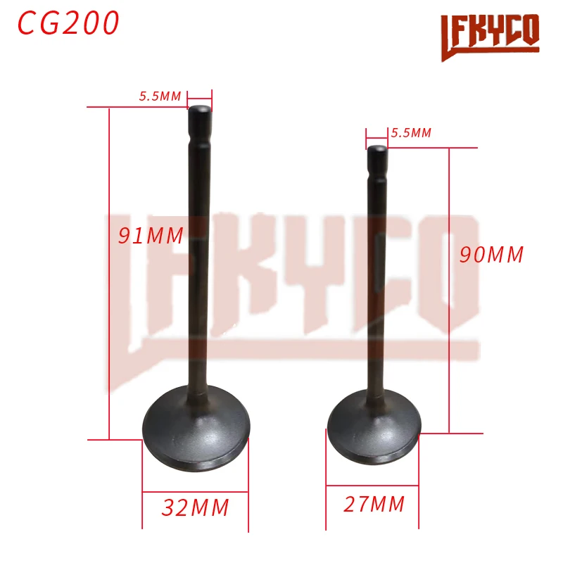 

Motor Racer Exhaust Valves for ZONGSHEN LIFAN LONGXIN CG200 CG 200 CG200valve Go Cart Dirt Bike ATV Buggy Motorcycle Engine Part