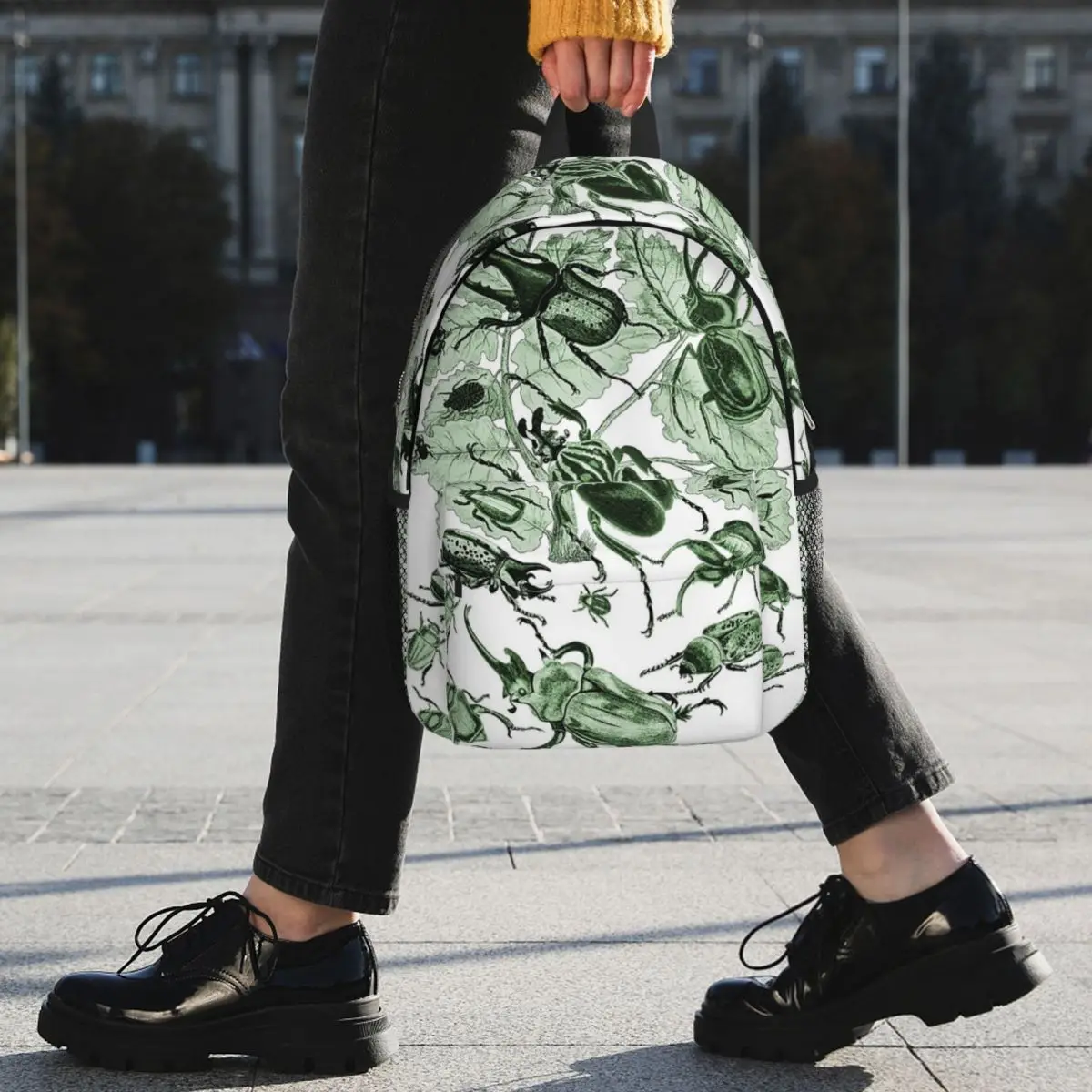 Vintage Insect Bug Themed Backpack Student BookBag Children School Bag Laptop Shoulder Bags for Men Women