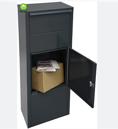 Garden Supplies Outdoor Metal Parcel Delivery Box Lockable Antitheft Weatherproof Mailbox for Porch Garden Metal Frame