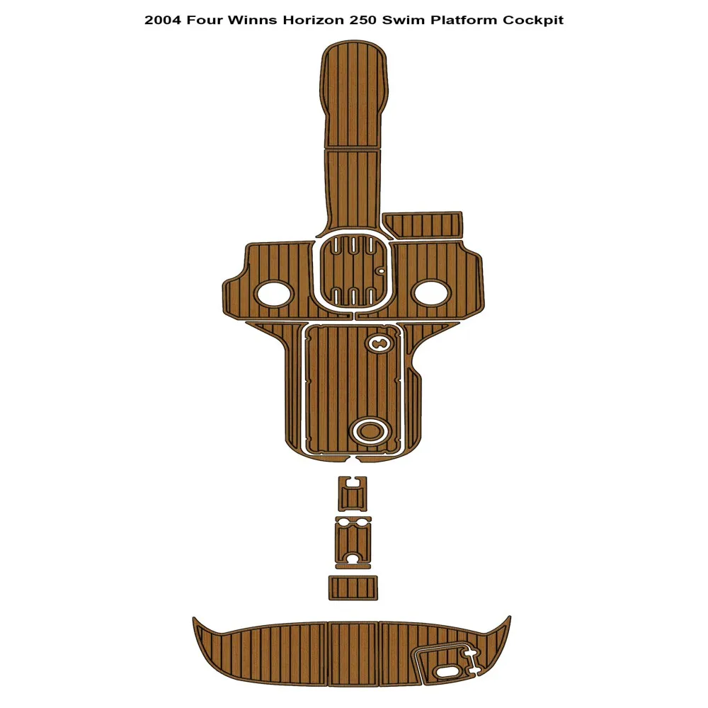 Four Winns Restrictive 2004 Swim Platform Cockpit Pad, Boat OligFaux Teak Deck Floor Polymères, SeaDek MarinePolymers Style Auto-adhésif, 250