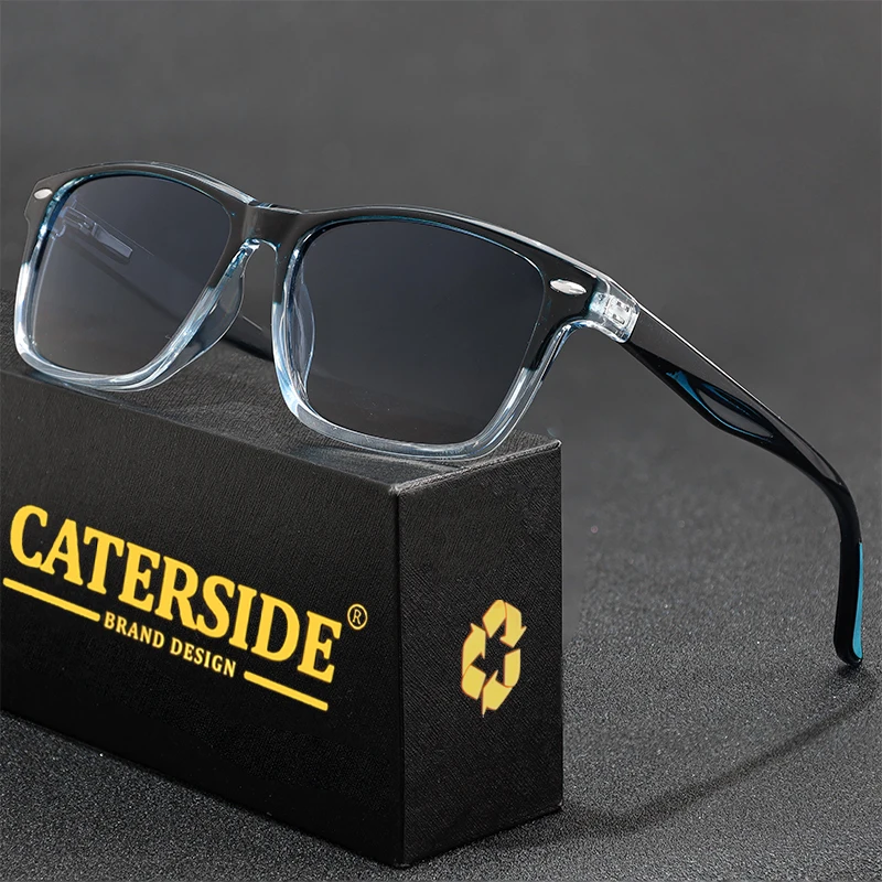 

CATERSIDE New Polarized Sunglasses Men TR90 Square Ultralight Fashion Sun Glasses Women's Brand Driving Party Glasses Gift Set