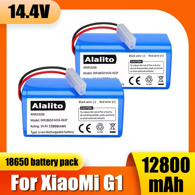 14.4V 12800mAh, 4S1P lithium battery, for Xiaomi Essential G1 MJSTG1, SKV4136GL robot vacuum cleaner