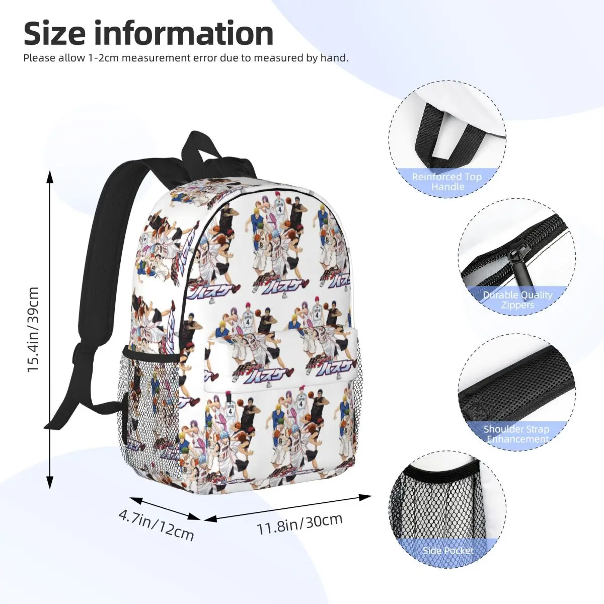 Harajuku Basketball Kuroko No Basket Basuke Kaijo Backpack Student BookBag School Bag Computer Shoulder Bags for Men Women