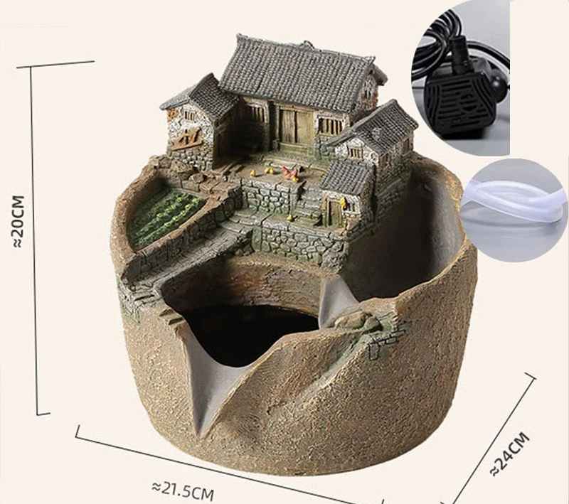 DSA ancient method of fish farming water circulation fish tank decoration filter tank outdoor fish pond landscape landscaping