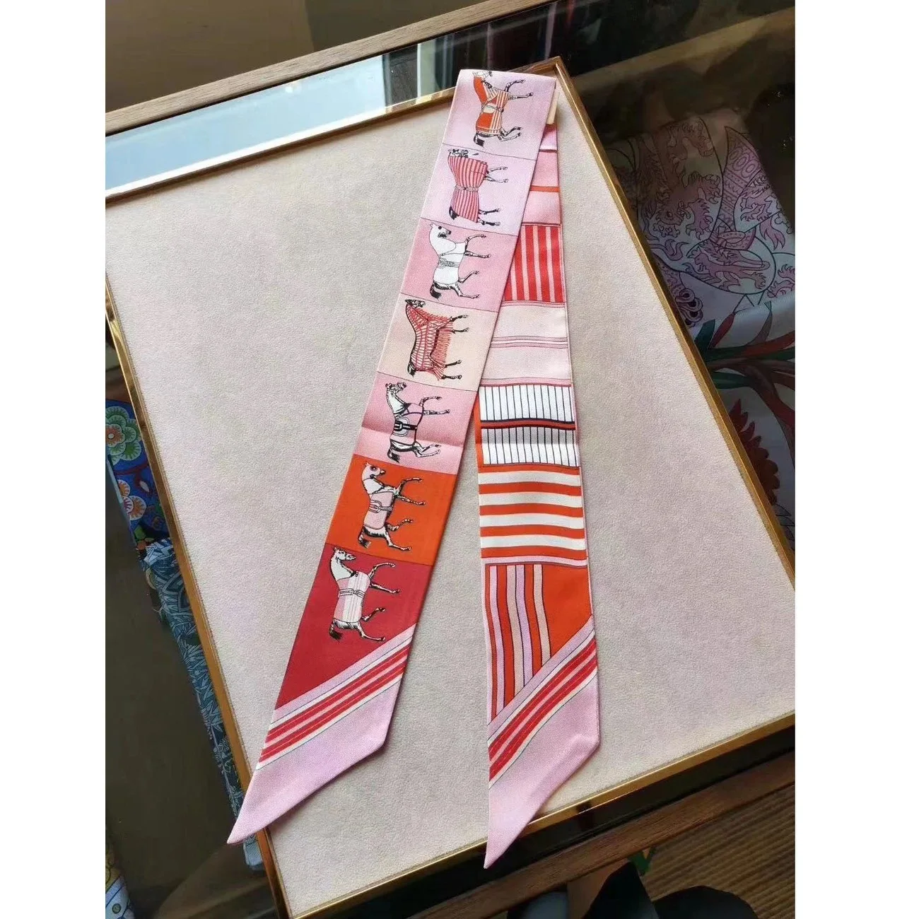 5 * 90 cm Twill War Horse Kleiner Seidenschal Damen Streamer Stirnband Haargummi Tasche Dekorative Schleife Langer Schal Großhandel