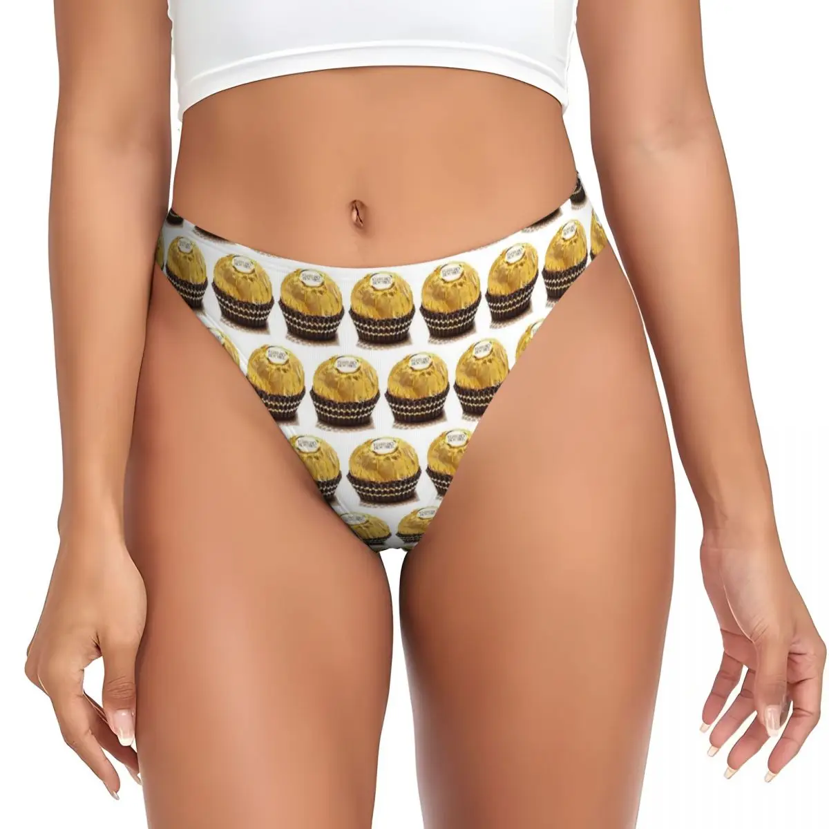 Tanga Personalizada Ferrero Rocher, Transpirable, Elástica, Cómoda, para Mujer