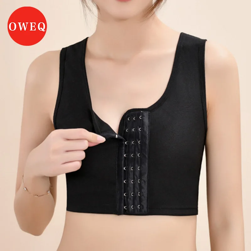 OWEQ Summer Women Flat Chest Binder No Padded Breathable Mesh Underwear Tomboy Vest Corset Female Stretch Lesbian Binder Shaper