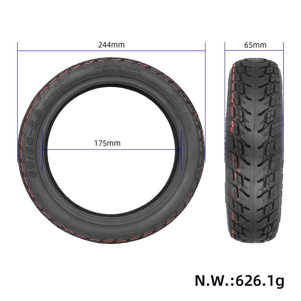 10 Inch For Ninebot Max G2 G65 Scooter Tires 60/65-6.9 Off-road Vacuum Tires Stable Non-slip Wear Resistant Tire Scooter Parts