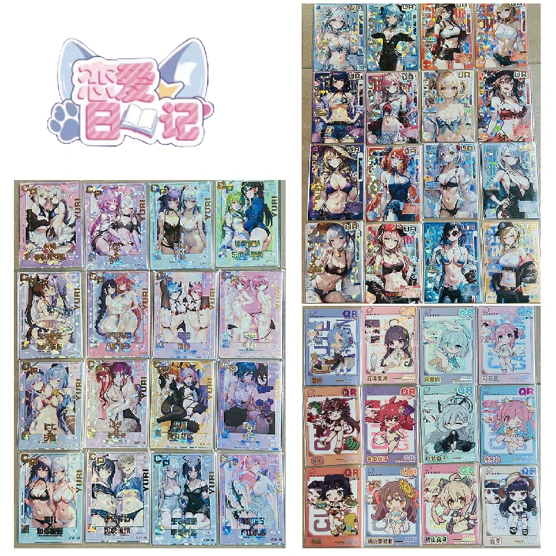 Love Diary Anime Characters Puzzle-Ssr-Cp-Qr-Ur Series Anime Characters Children\'s Toys Bronzing Color Flash Collection Cards