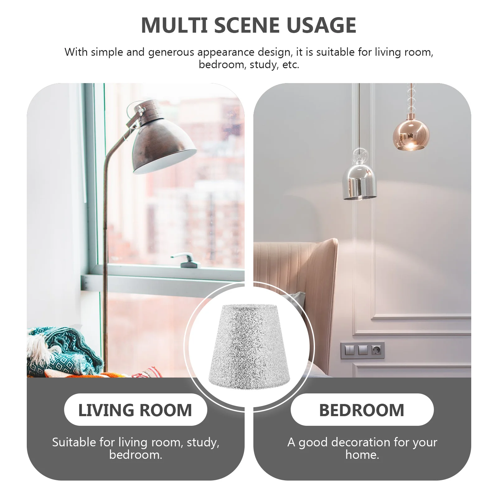 

2Pcs Modern Cloth Lamp Shade Strong Not Easy Break Long Service Life for Bedroom Living Room Study Table Light Cover