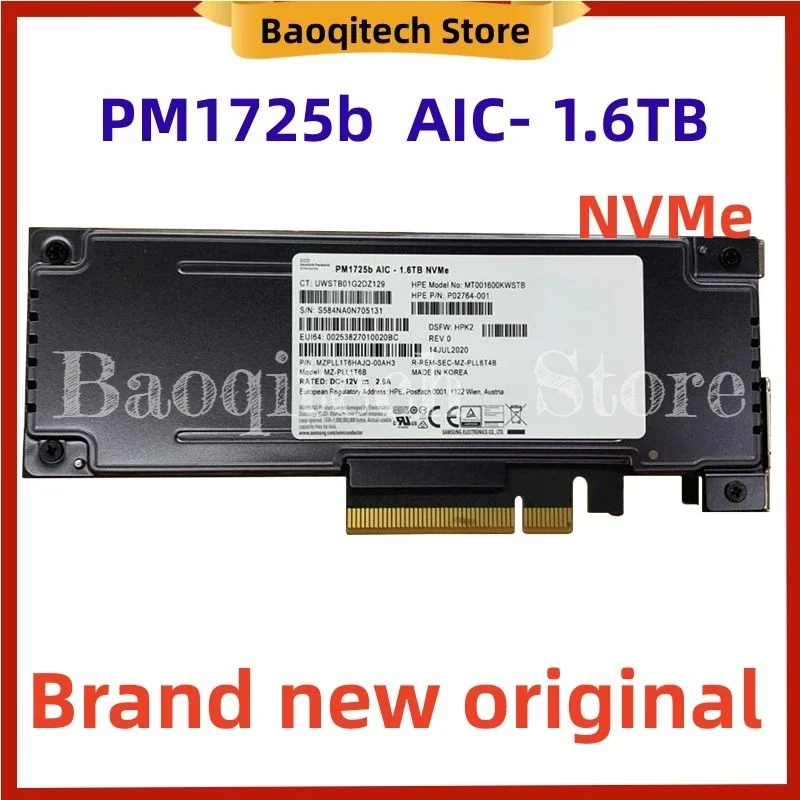 Brand new original PM1725B pm1735 1.6T 3.2T AIC plug-in PCle4.0x8 solid-state drive For HPE Lenovo PM1725b U.2  For Samsung SSD