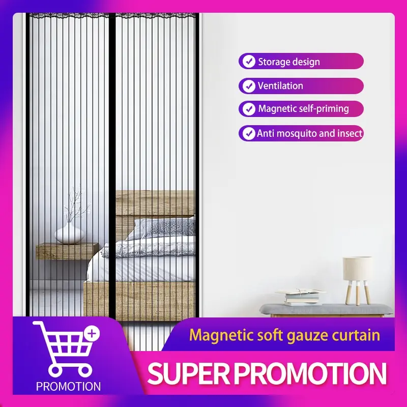 100x210CM Magnetic Door Curtain Net Door Anti Mosquito Insect Fly Bug Curtains Automatic Closing Door