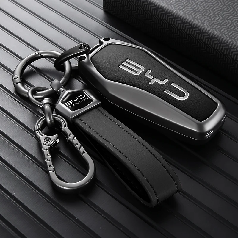 Car Key Case For BYD Song Plus Dolphin Mini King Yuan Pro Car Key Cover SeaLion 6 7 Atto 8 2 3 Zinc Alloy Full Cover Accessories