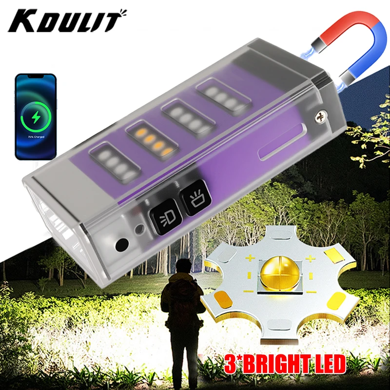 

1000LM Tactical Flashlight w/ 3000mAh Power Bank,USB-C Rechargeable,IPX5 Waterproof Self-Defense Strobe for Emergency Safety EDC