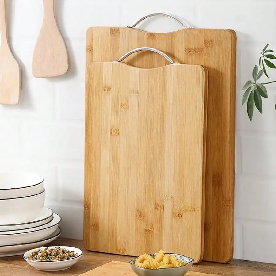 

14×10×10 Inch Thickened Bamboo Chopping Board Durable for Meat Vegetable Fruit BBQ Prep