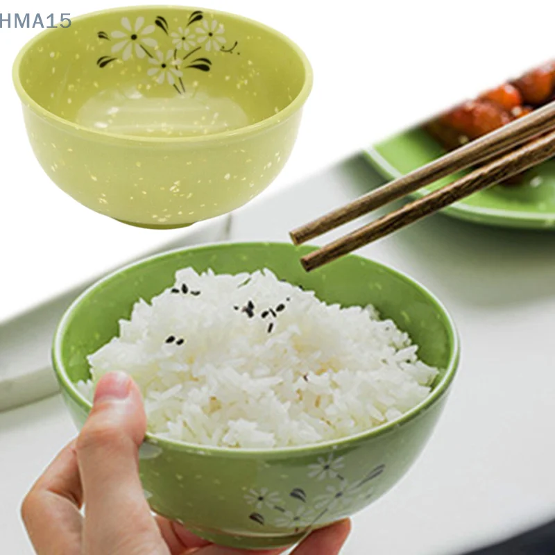 وعاء ميلامين مقاوم للكسر، أوعية سميكة لحساء الأرز على شكل زهرة، أوعية للوجبات الخفيفة، أدوات مائدة طعام بلاستيكية، أوعية صينية خضراء 4.5-8 بوصة
