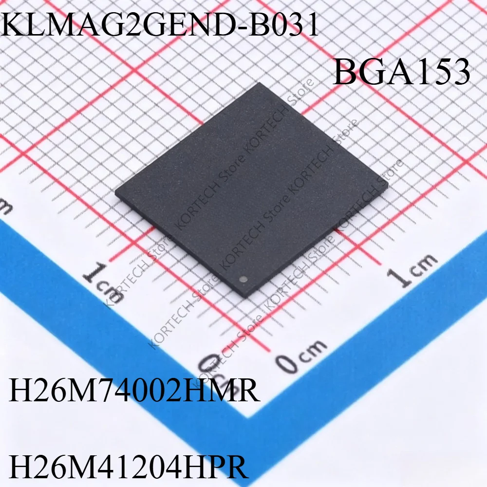 5PCS/Lot New and original  KLMAG2GEND-B031 16GB H26M74002HMR  EMMC 64GB  H26M41204HPR EMMC 5.1 BGA153  flash memory chip