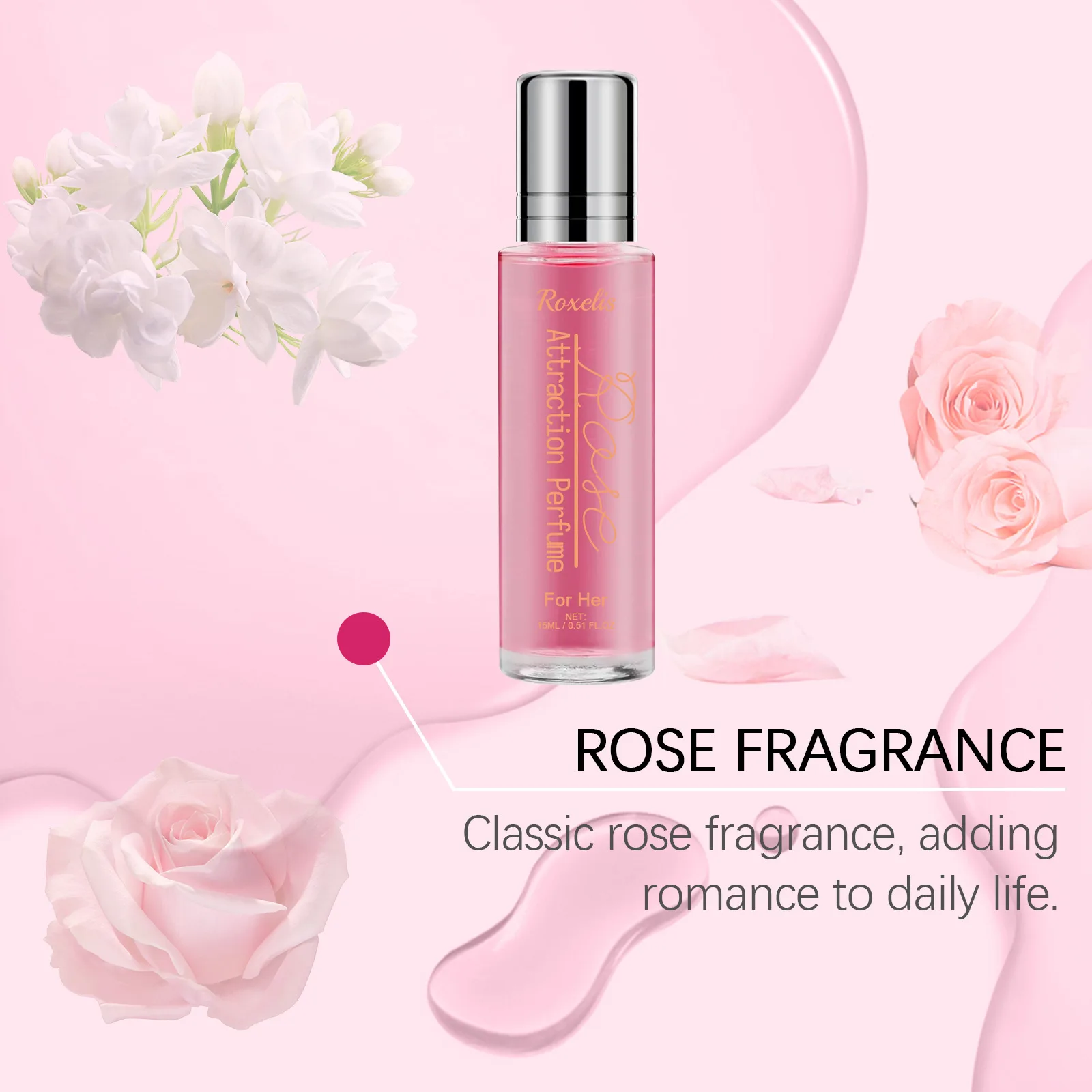 Perfume con fragancia de luz rosa, fragancia ligera Natural y fresca, fragancia portátil y duradera, Perfume encantador para mujer