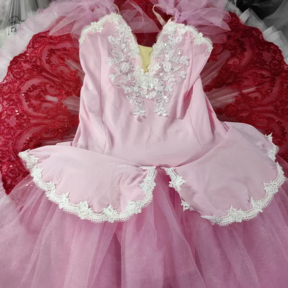 

Ballet Skirt Performance Costume Girls' Group Performance Lace Long Yarn Skirt Fluffy Skirt Multicolor Performance Competition