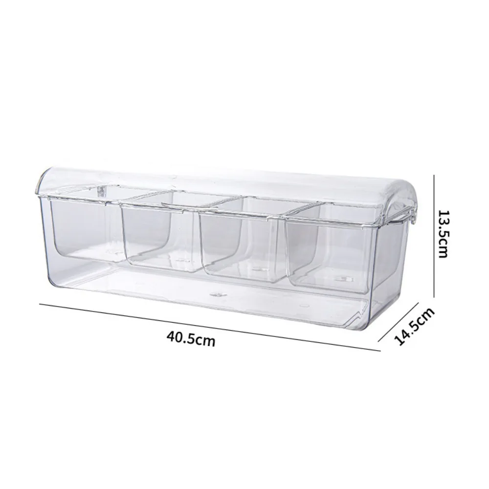 

New Transparent Fresh Iced Box Detachable 4/5 Grids Refrigerator Storage Box Double Layered Plastics Fridge Fruit Box