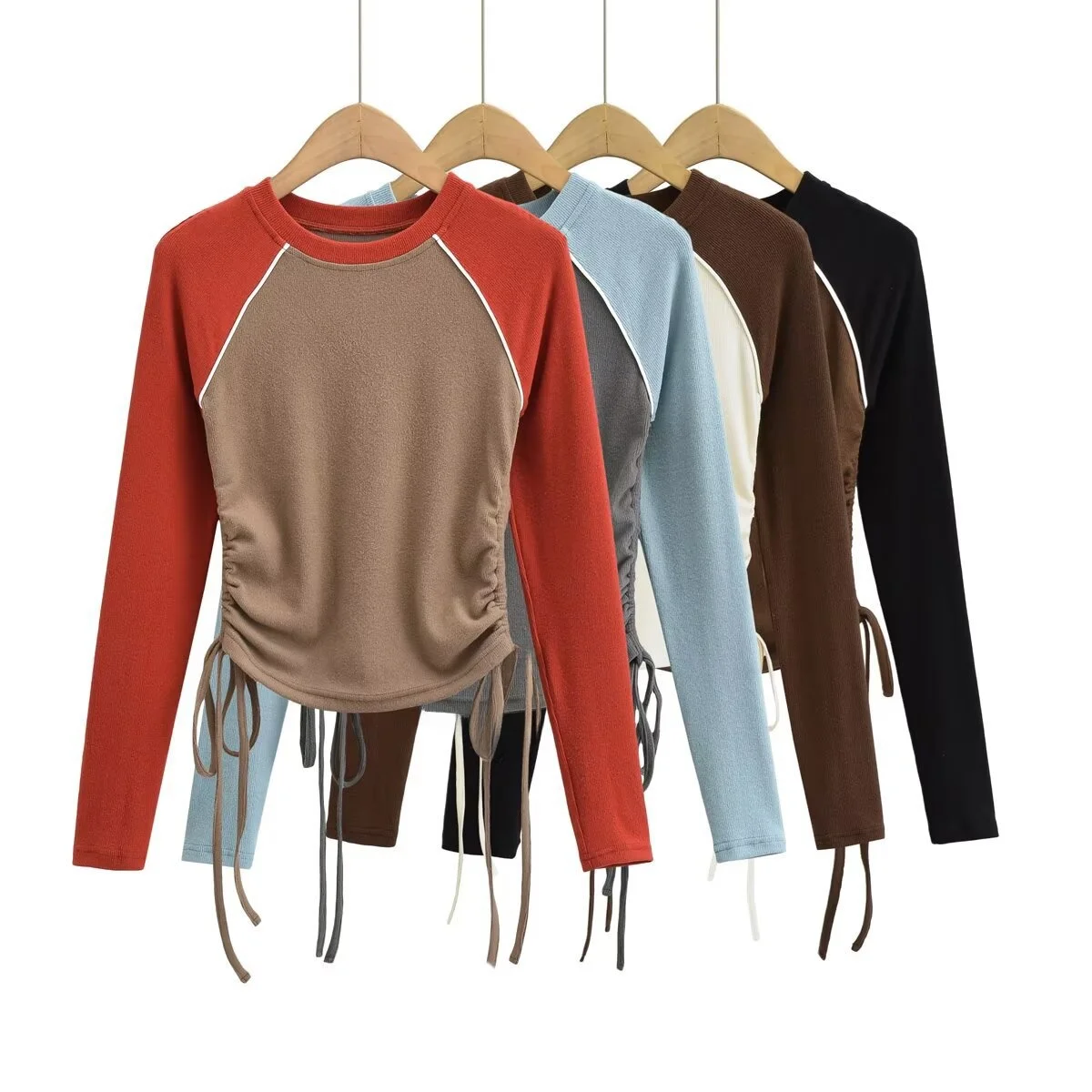 ชุดโยคะ Long Sve Fce สำหรับผู้หญิง เสื้อผ้าออกกำลังกาย เสื้อยืด ฤดูใบไม้ร่วง ดีไซน์เอวสูง ระบายอากาศได้ดี สวมใส่สบาย