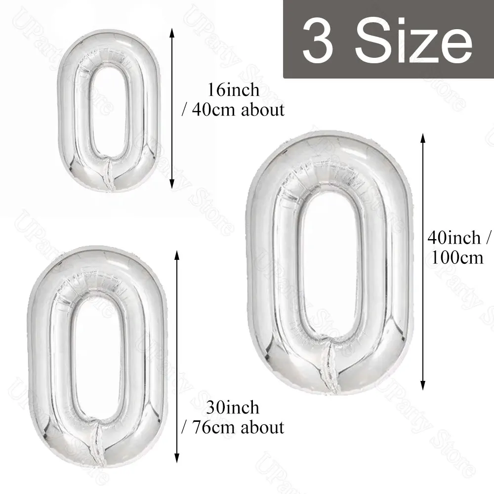 10 Stück Folienkettenballons DIY 16/32 Zoll Metall Silber Gold Riesenkettenballons für Geburtstag 80er 90er Jahre Party Hochzeitsdekorationen – Detail 2