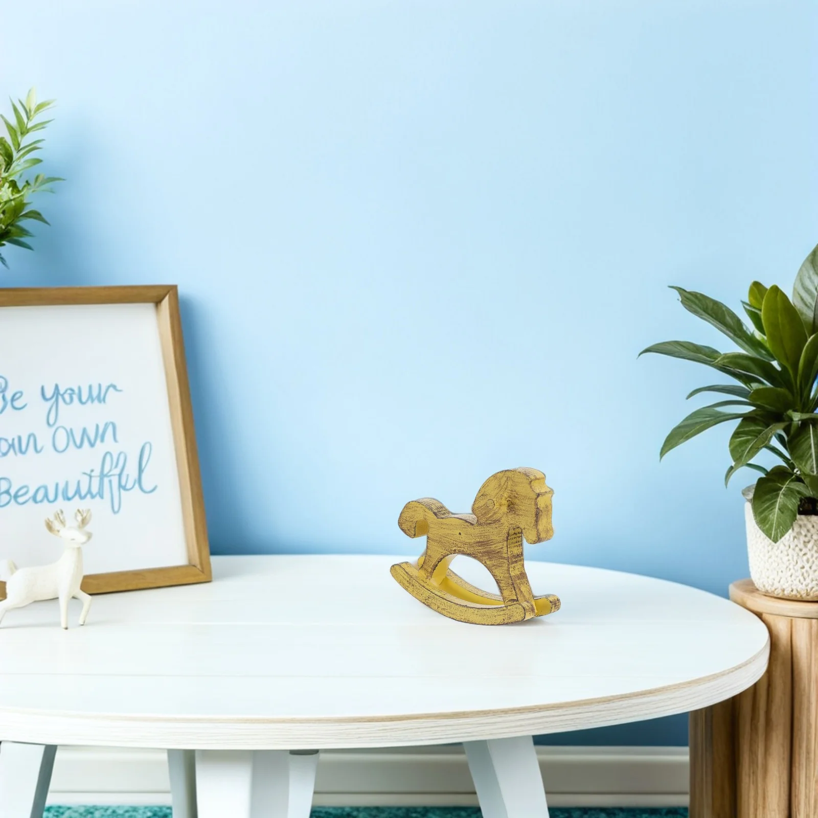 

Rocking Horse Wooden Ornament Classic Size Decorative Home Desk Display Unique Gift Idea Rocking Horse Stylish